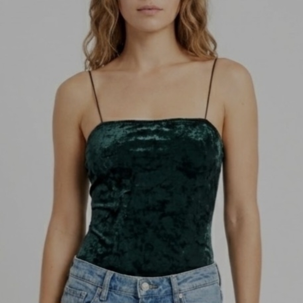 Garage Green Velvet Women's Bodysuit - XS